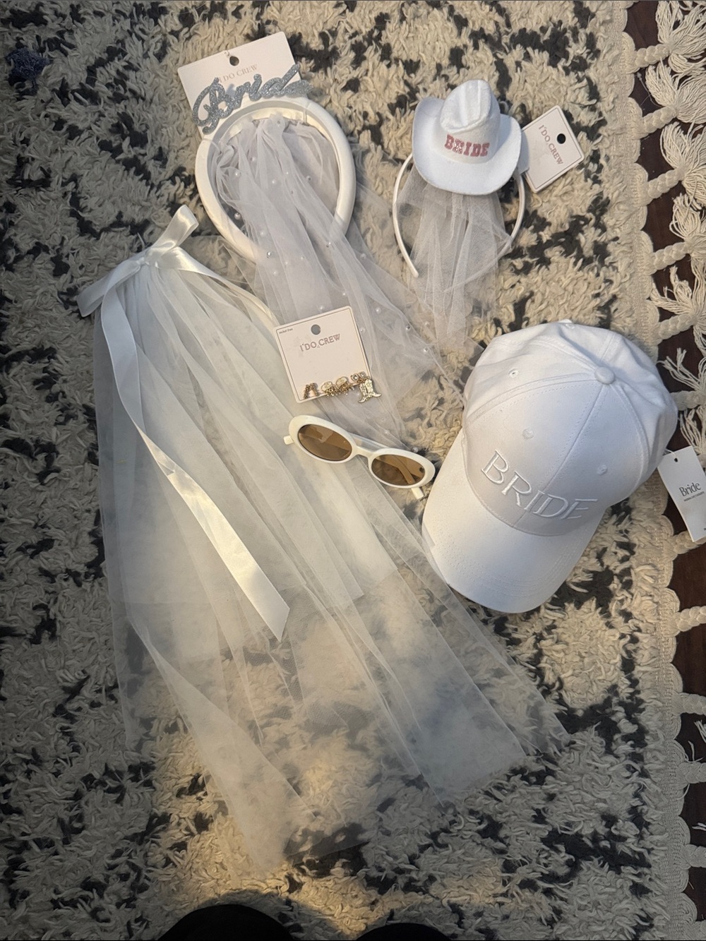 Bride Bachelorette Accessory Bundle | Hats, Veil, Sunglasses & Headbands